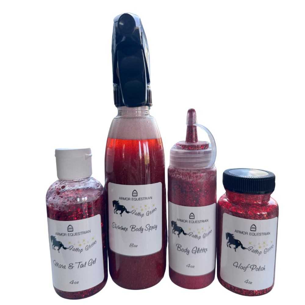Gallop Glitter Hoof Polish in RED