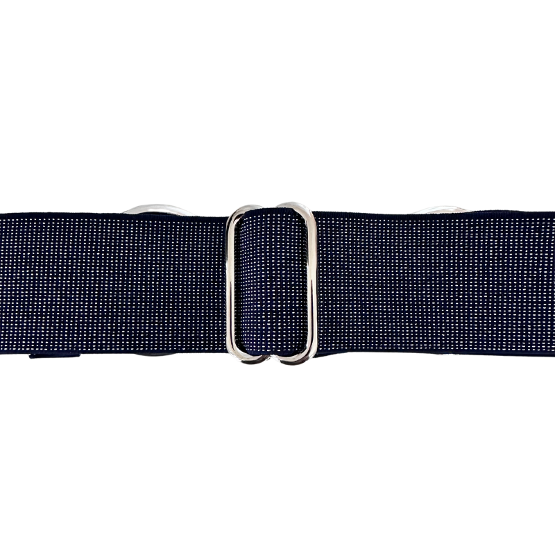 Sparkly Navy Equestrian Belt With Silver Snaffle Belt Buckle