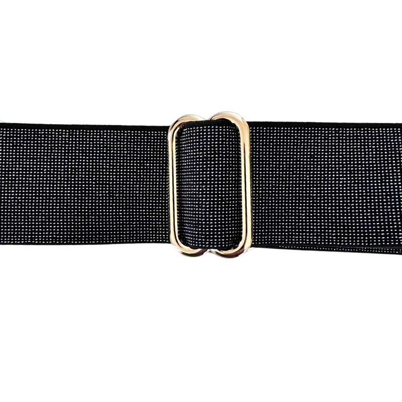 Sparkly Black Equestrian Belt With Gold Snaffle Belt Buckle