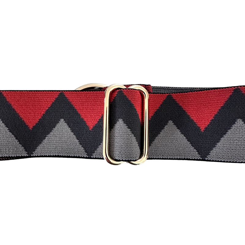 Orange and Gray Equestrian Belt With Gold Snaffle Bit Belt Buckle