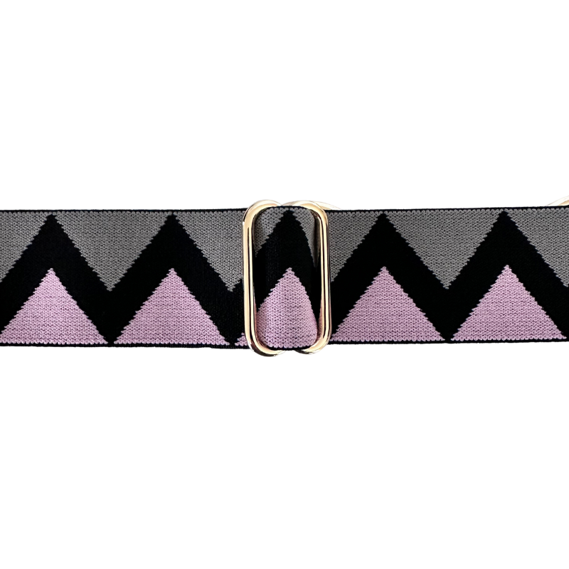 Pink and Black Equestrian Belt With Gold Snaffle Bit Belt Buckle