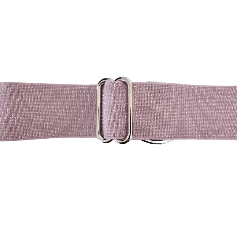 Sparkly Light Pink Equestrian Belt With Silver Snaffle Belt Buckle