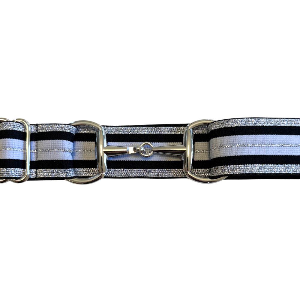 Silver and Black Stripe/Silver Buckle