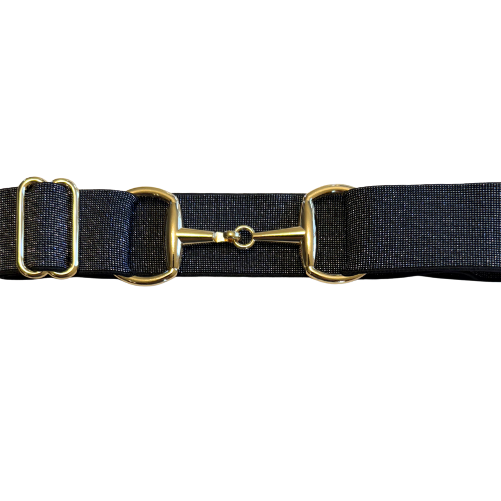 Black Sparkle/Gold Buckle