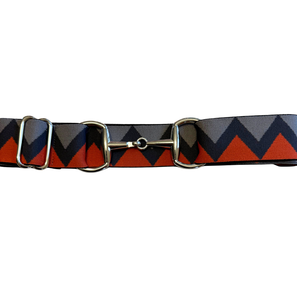 Orange and Gray Chevron/Silver Buckle