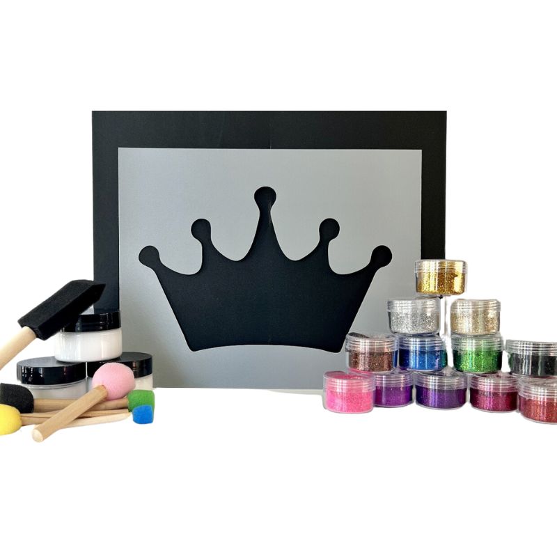 Gallop Glitter Crown Stencil with Glitter color options