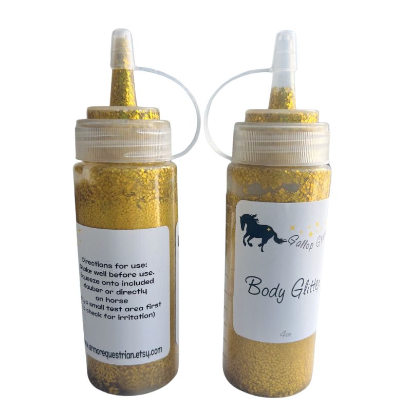 gold body glitter for horses