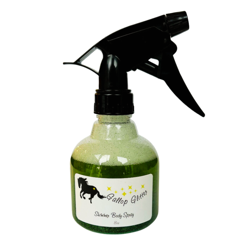 Green Gallop Glitter Shimmer Body Spray for Horses