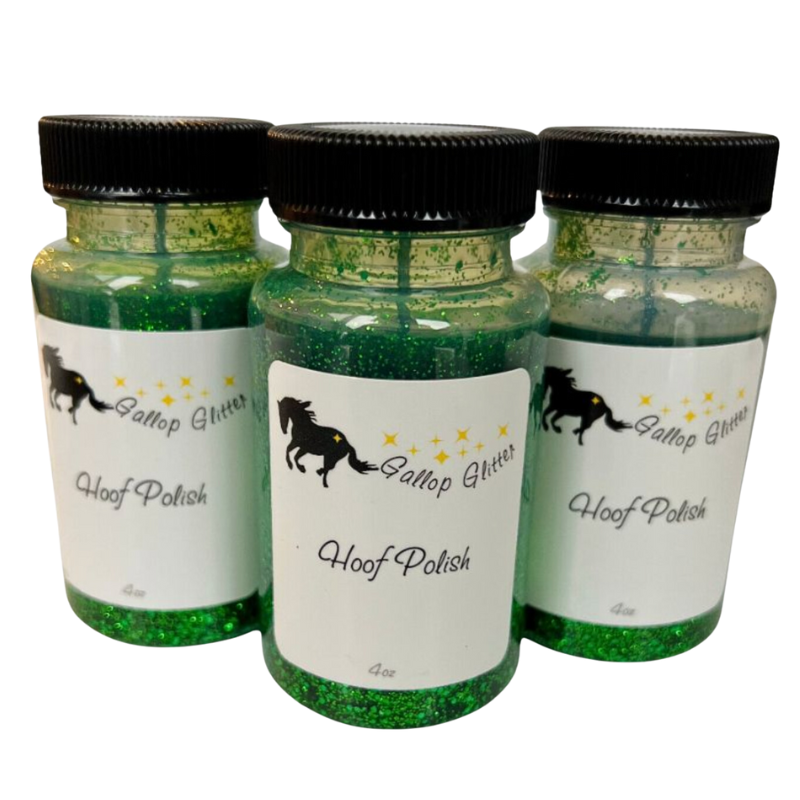 Green Gallop Glitter Hoof Polish for Horses