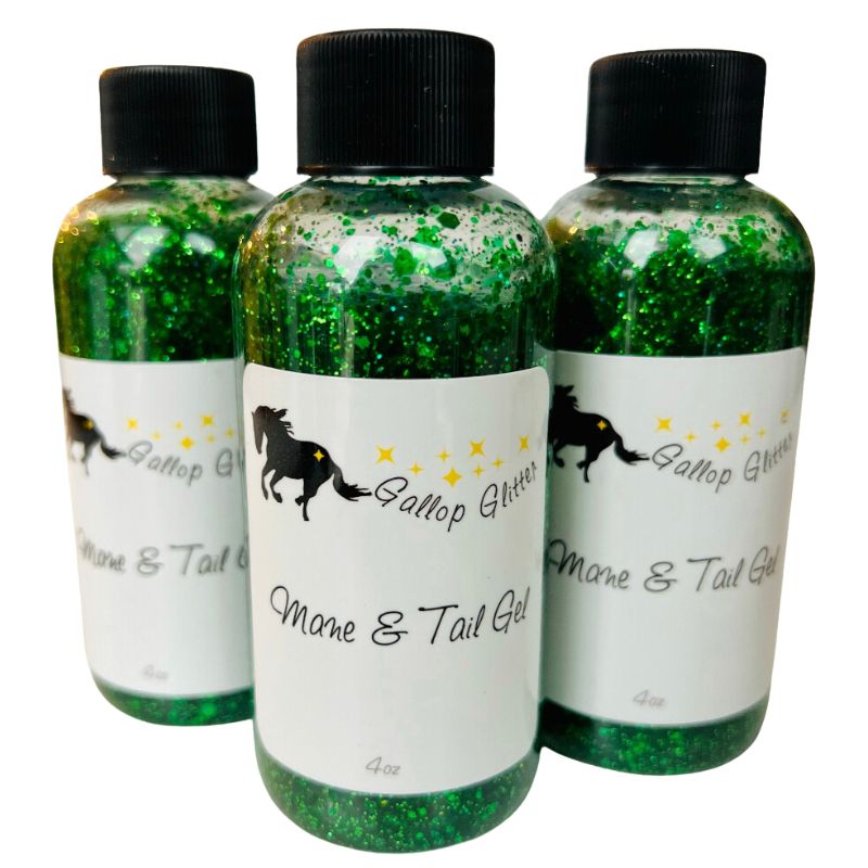 Green Gallop Glitter Mane and Tail Gel for Horses