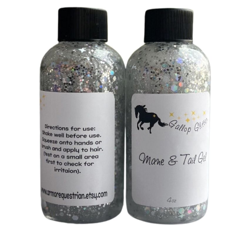 Silver Gallop Glitter Mane and Tail Gel - front and back labels