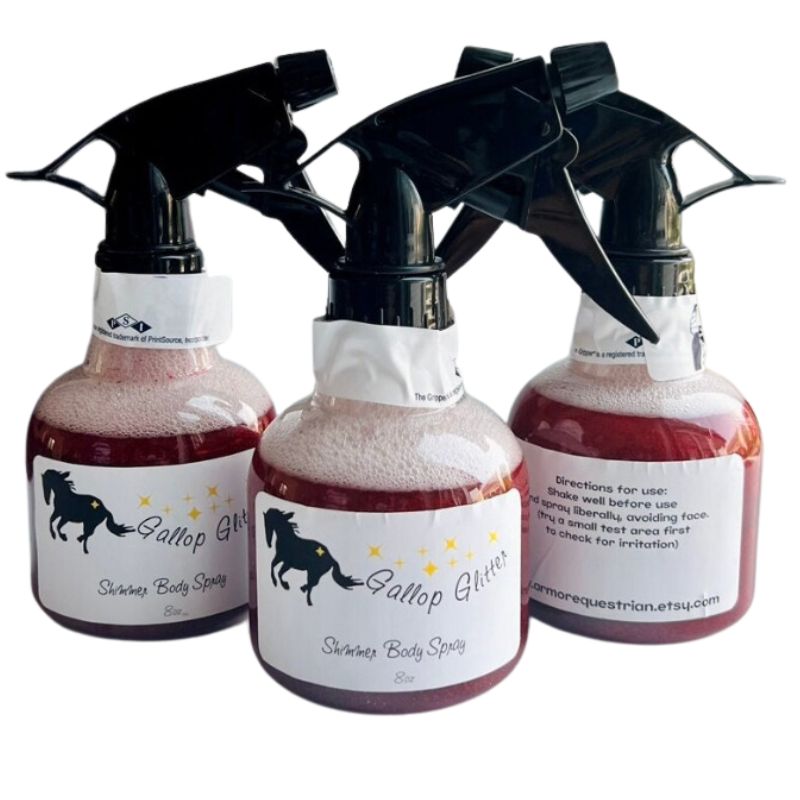 Red Gallop Glitter Shimmer Body Spray for Horses