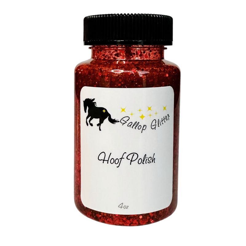 Gallop Glitter Hoof Polish in RED