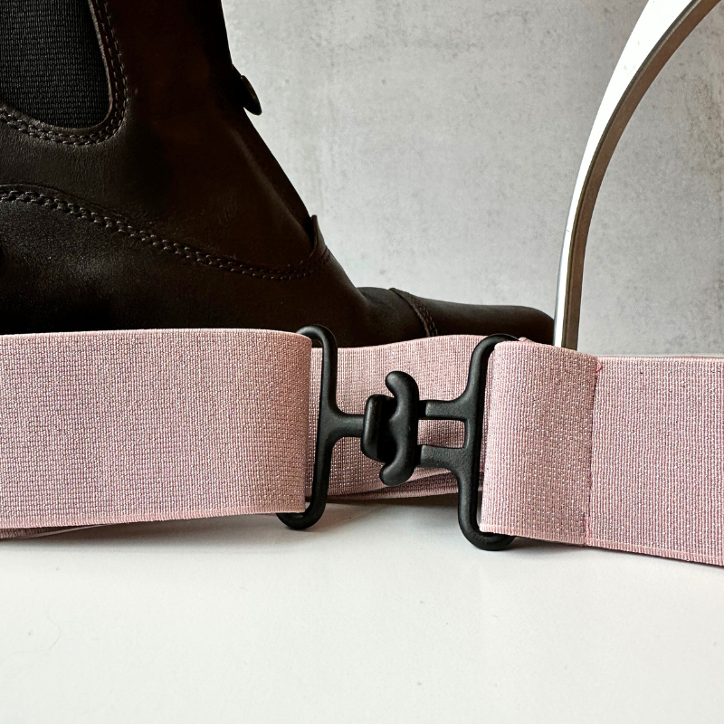 Pink Sparkle Equestrian Belt with Black Buckle