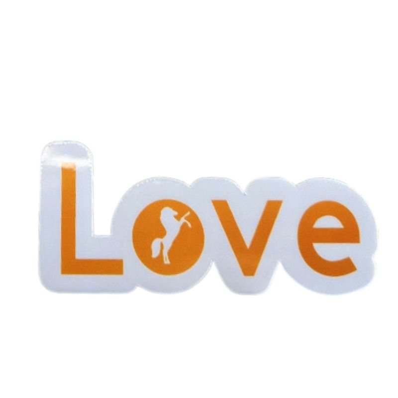 Horse Love Sticker in orange