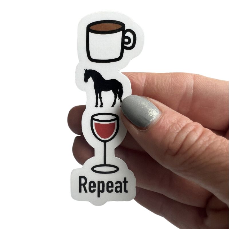 equestrian horse wine repeat sticker