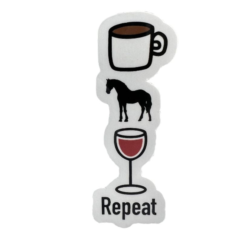 Coffee horse wine repeat equestrian horse sticker