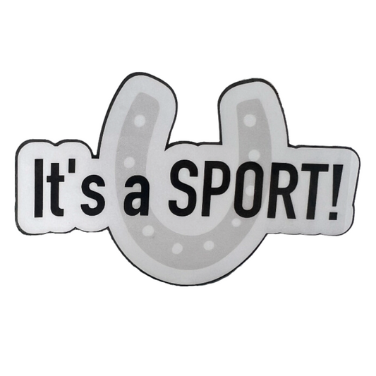 It's a Sport Equestrian Horse Sticker close up.