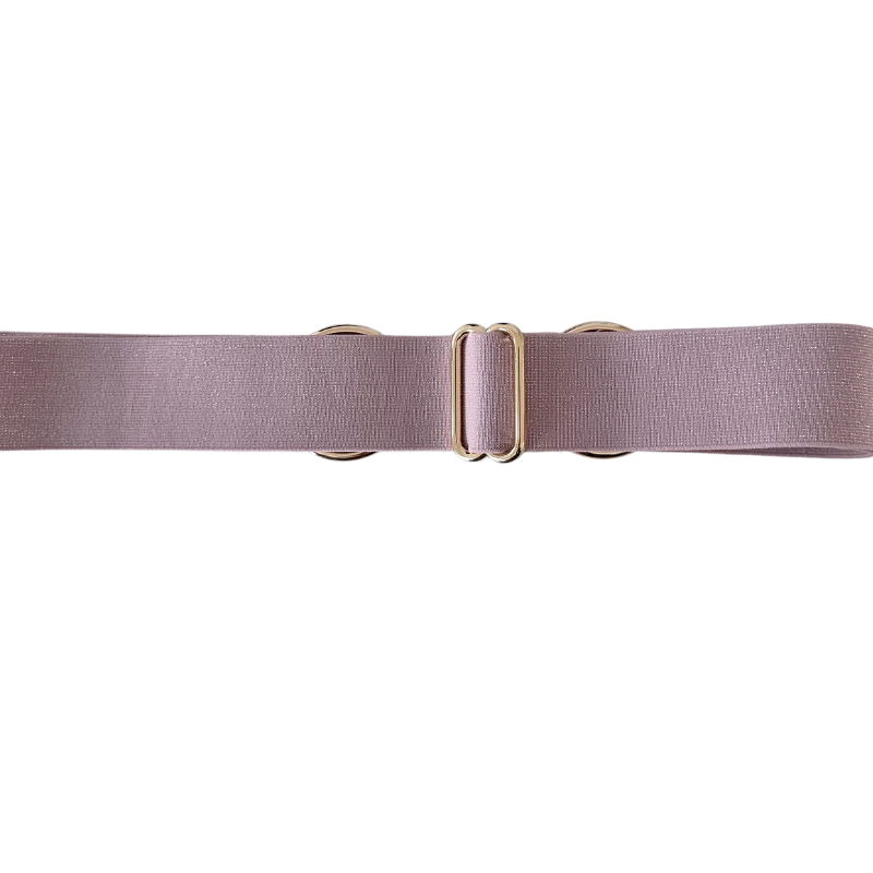 Sparkly Light Pink Equestrian Belt With Gold Snaffle Belt Buckle