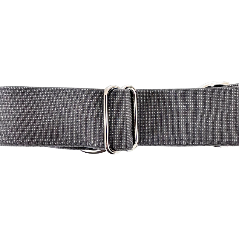 Sparkly Gray Equestrian Belt With Silver Snaffle Belt Buckle