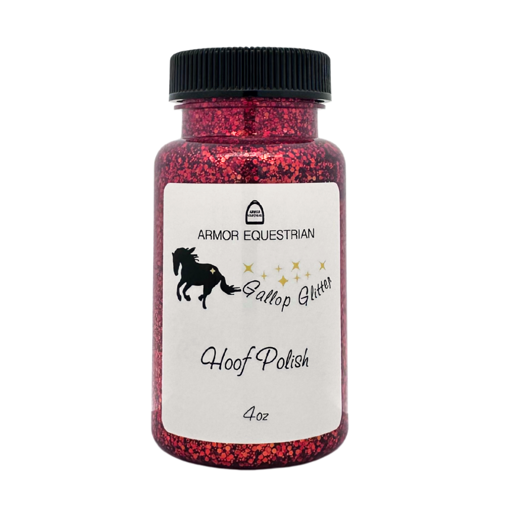 Gallop Glitter Hoof Polish in RED