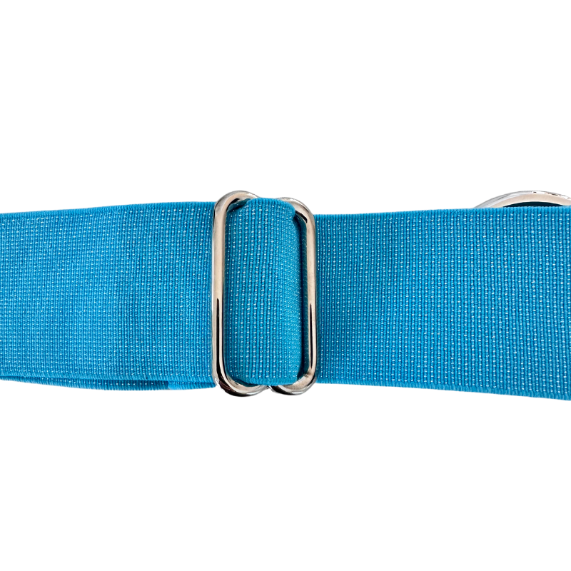 Sparkly Blue Equestrian Belt With Silver Snaffle Bit Belt Buckle