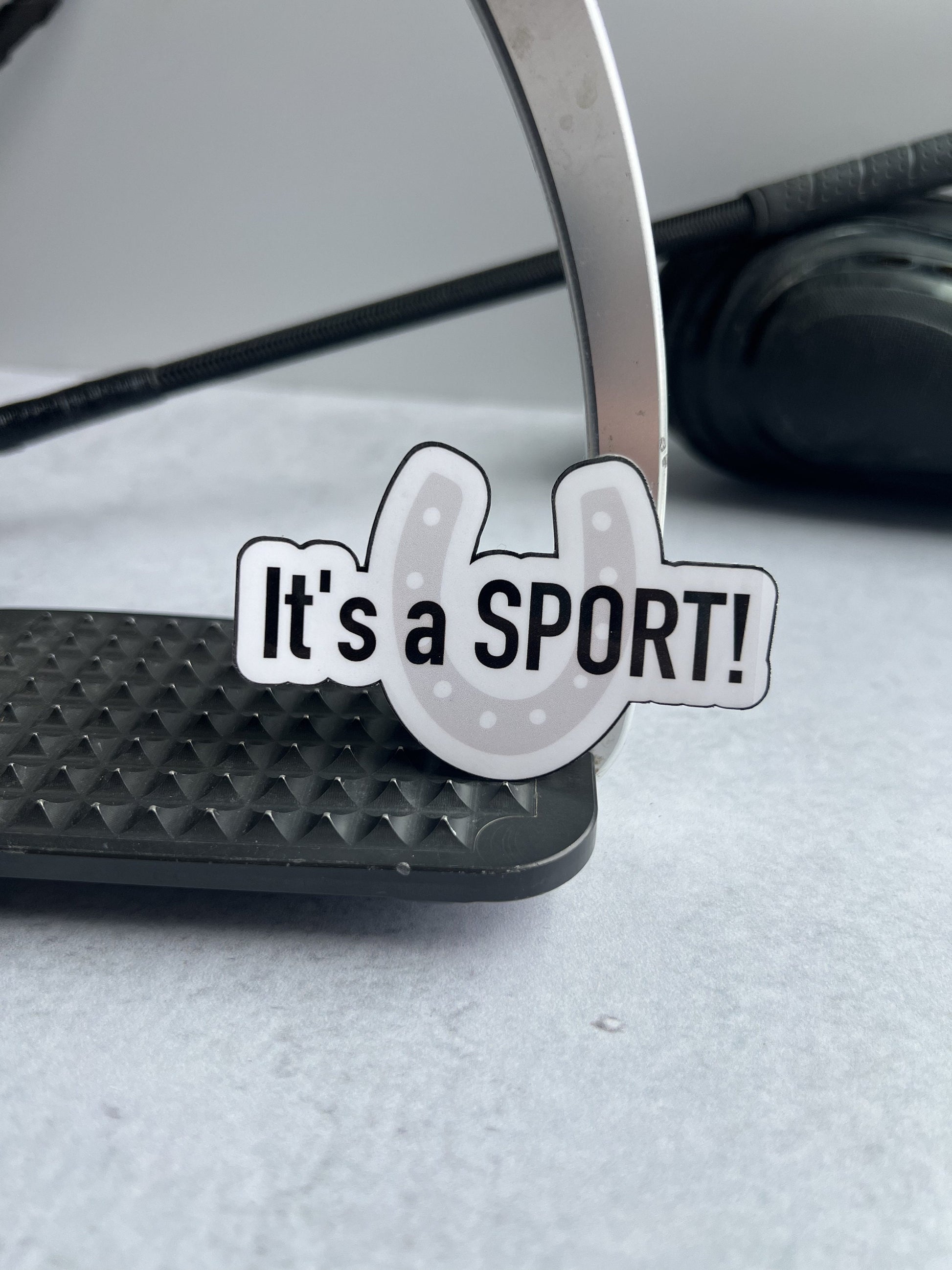 It's a Sport Equestrian Horse Sticker on background