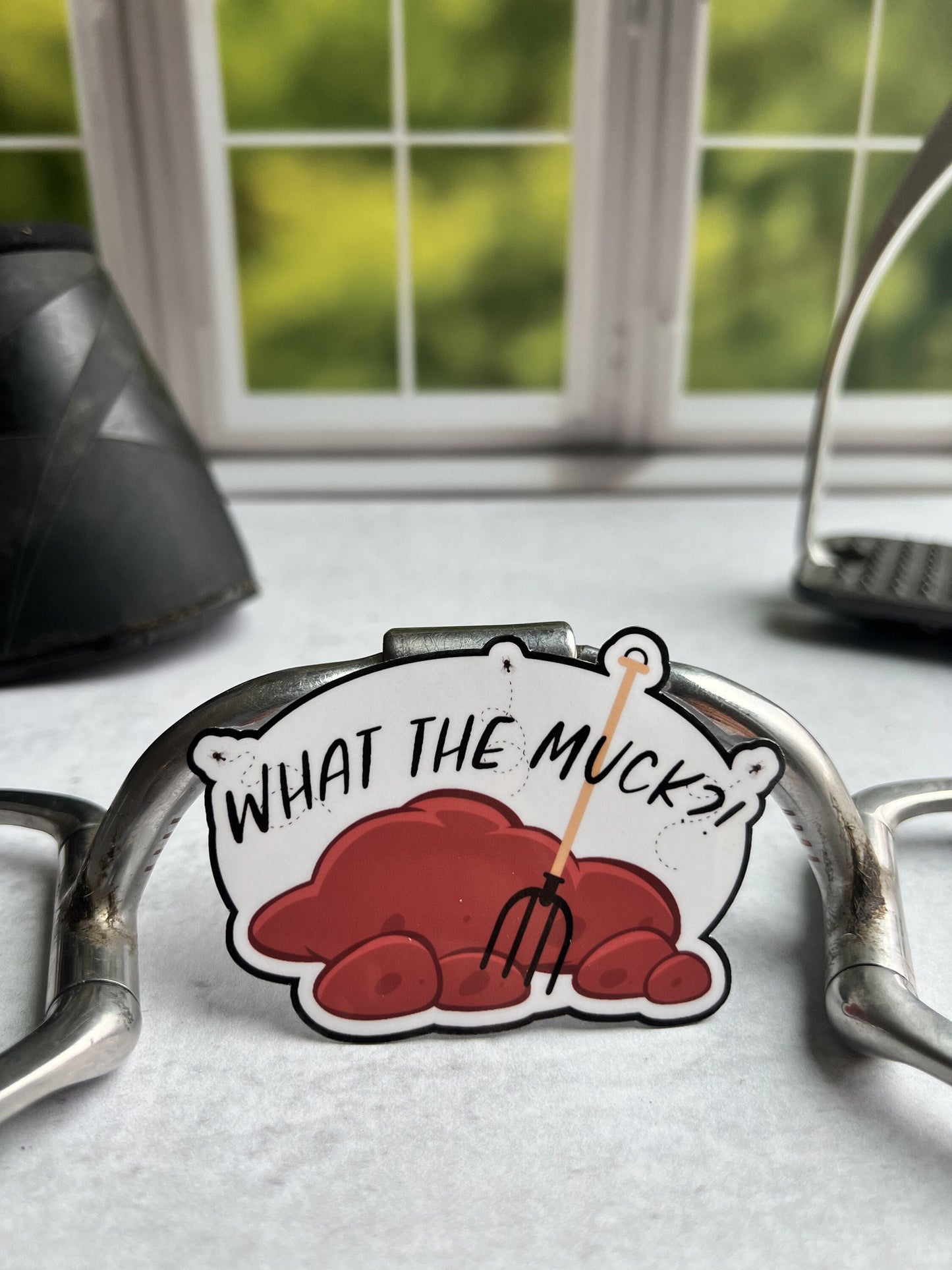 What The Muck - Equestrian Horse Sticker on background