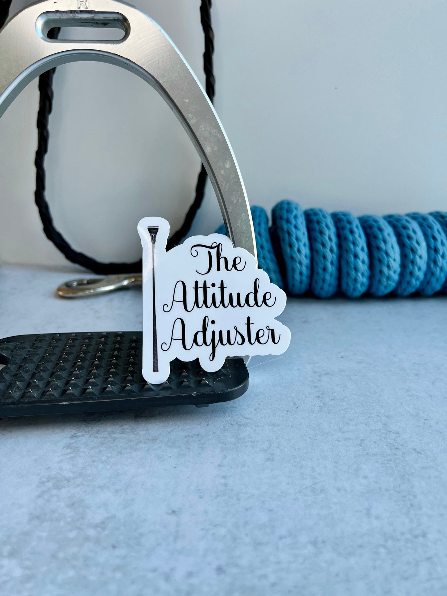 The Attitude Adjuster - Equestrian Horse Sticker on background