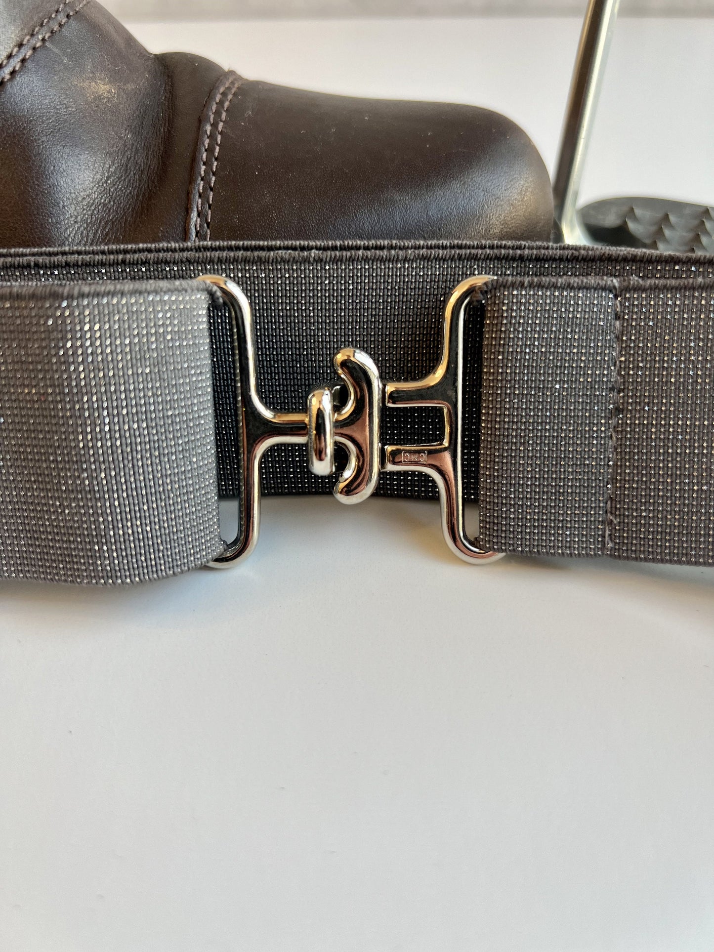 Sparkly Gray Equestrian Belt