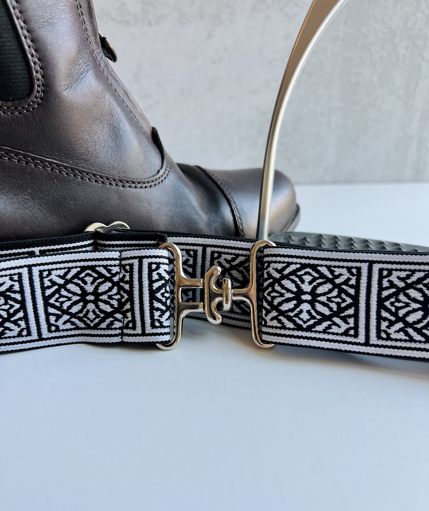 Black and White Equestrian Belt