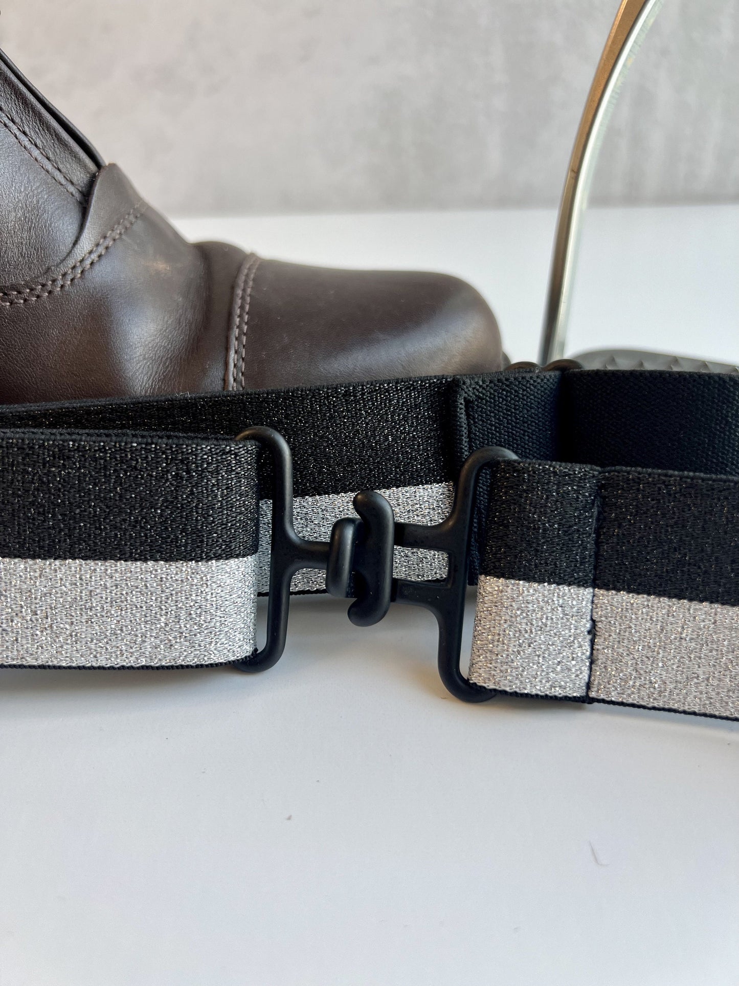 Sparkly Silver and Black Equestrian Belt