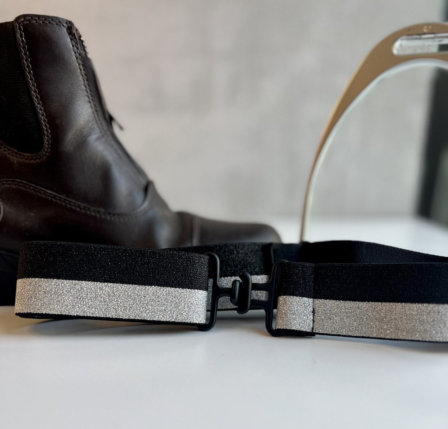 Sparkly Silver and Black Equestrian Belt